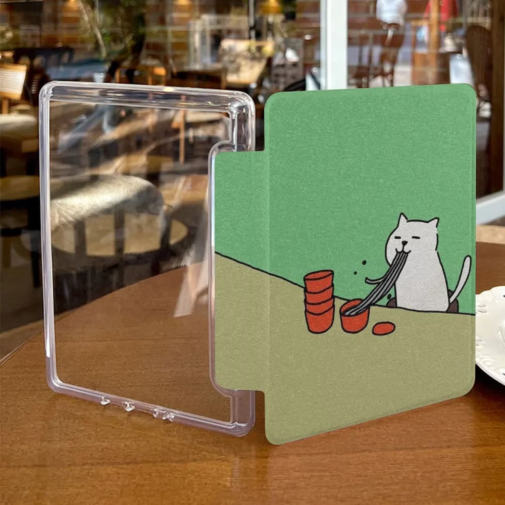 Étui kindle Coque arrière en acrylique avec dragonne, papier blanc basique