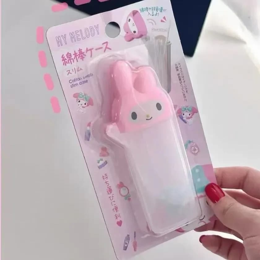 Boîte de rangement Kawaii Hello Kitty, boîte de rangement mignonne pour cure-dents et cotons-tiges, 