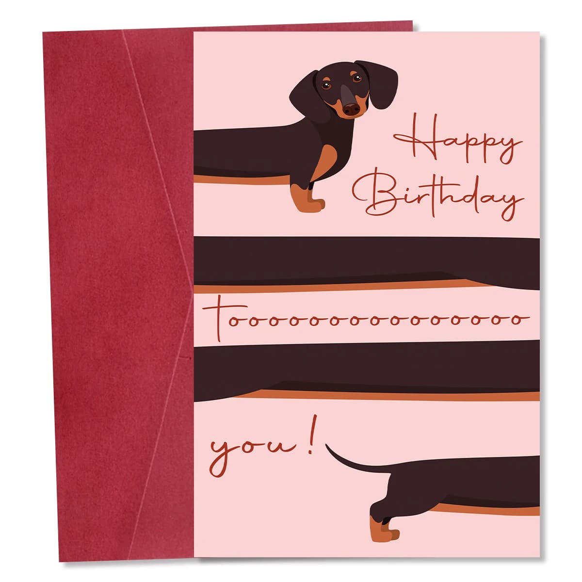 Carte de vœux joyeux anniversaire pour chien teckel fantaisiste, avec enveloppe, pour les amoureux d