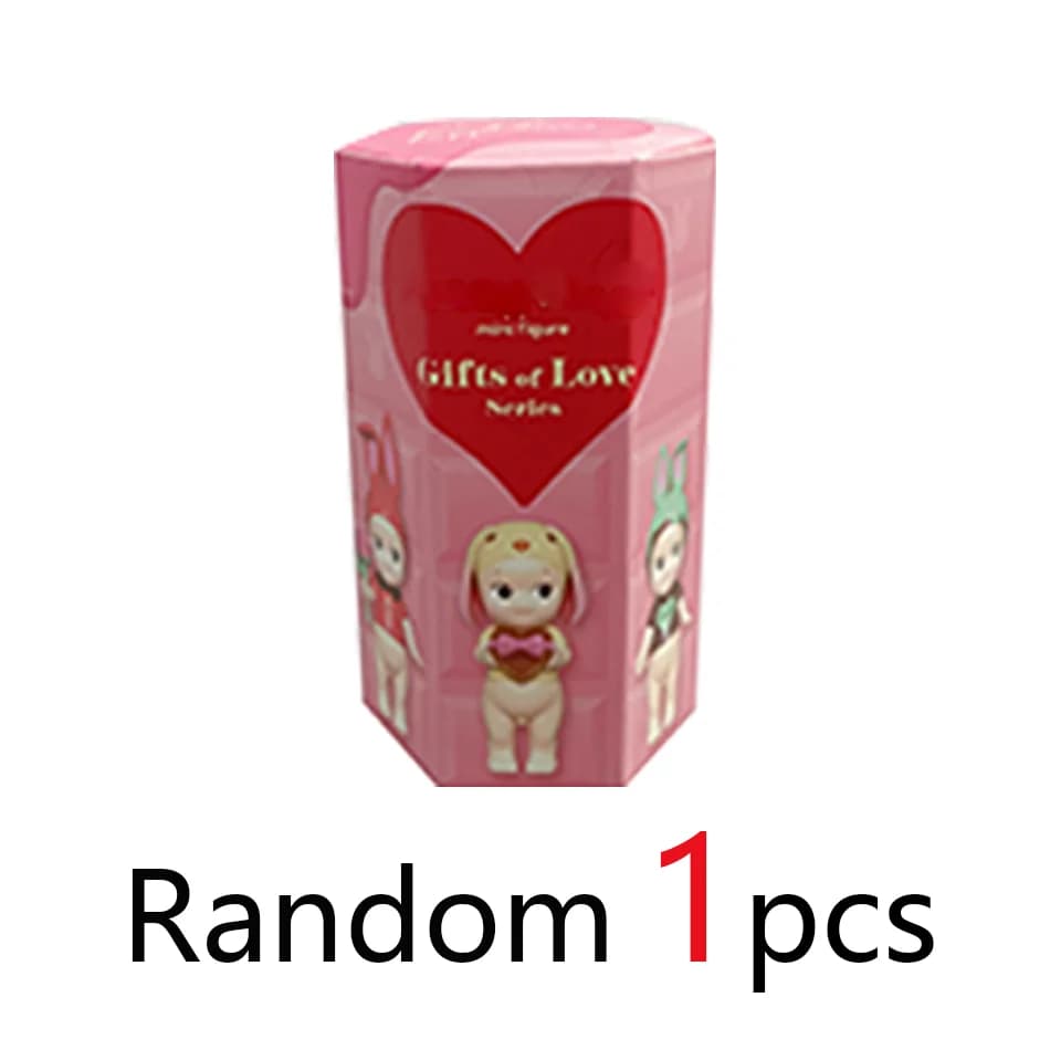 Nouvelle boîte de poupée mignonne, série cadeau d'amour, figurines d'animaux de dessin animé, poupée