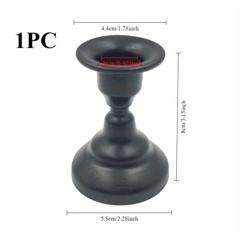 Noir - Porte-bougies décoratifs pour bougies coniques, idéal pour les mariages, les restaurants, con