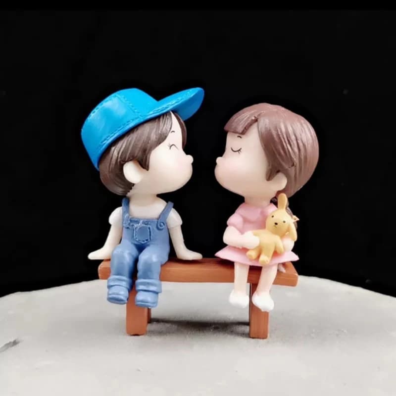 2 pièces cadeau de saint valentin pour petite amie petit ami amoureux Couple baiser résine poupée ca