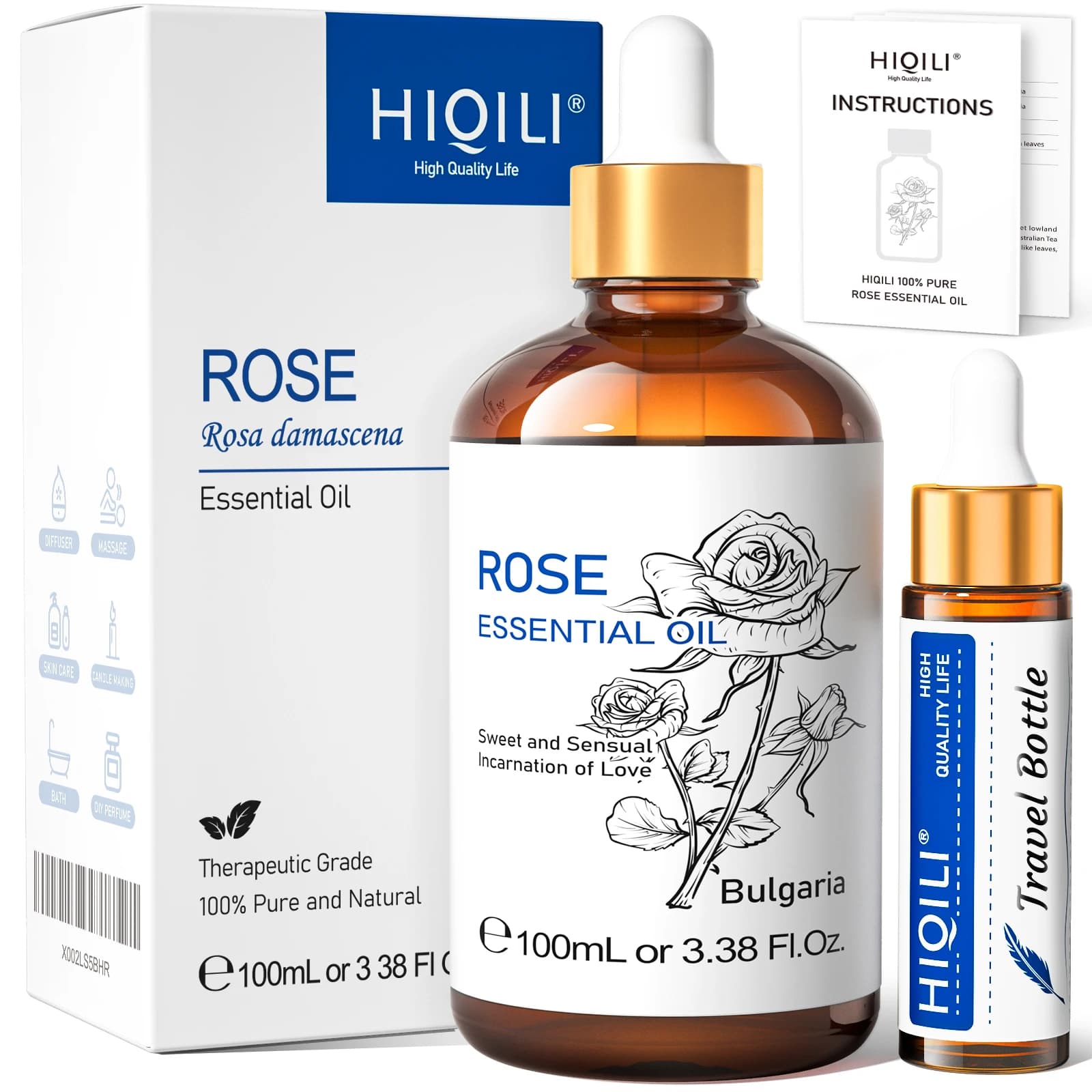 HIQILI huile essentielle d'ylang-ylang 100ML Citronella géranium 100% huile d'arbre naturelle pour M
