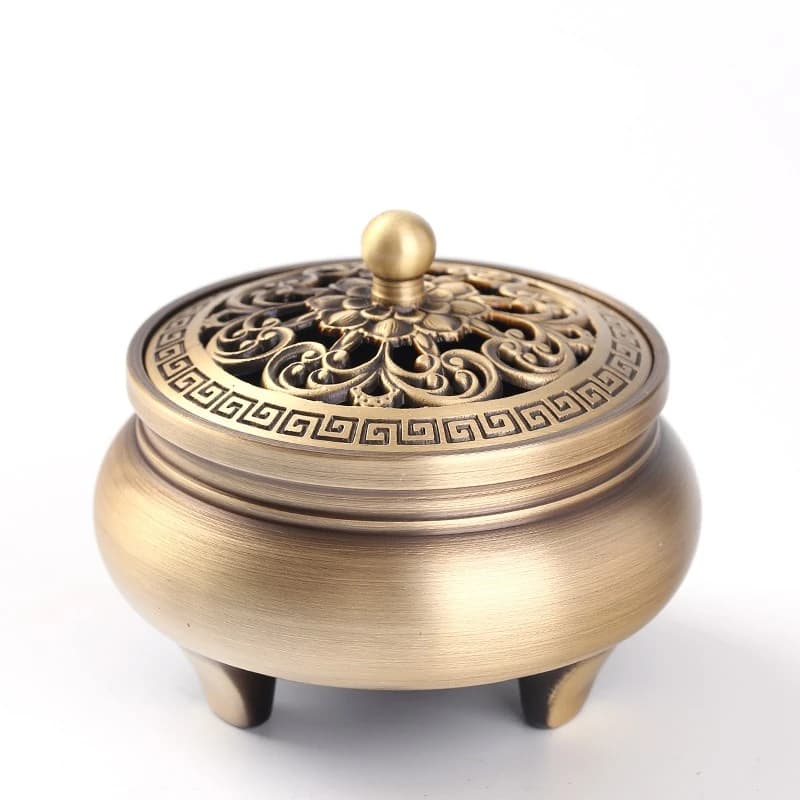 Brûleur d'encens en laiton pur fait à la main, brûleur d'encens créatif pour intérieur/bureau, culte