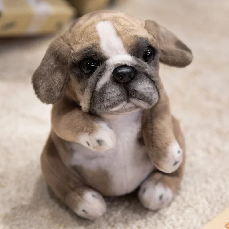 Jouet en peluche réaliste pour chiot caniche assis, chiot en peluche, animal de compagnie mignon et 