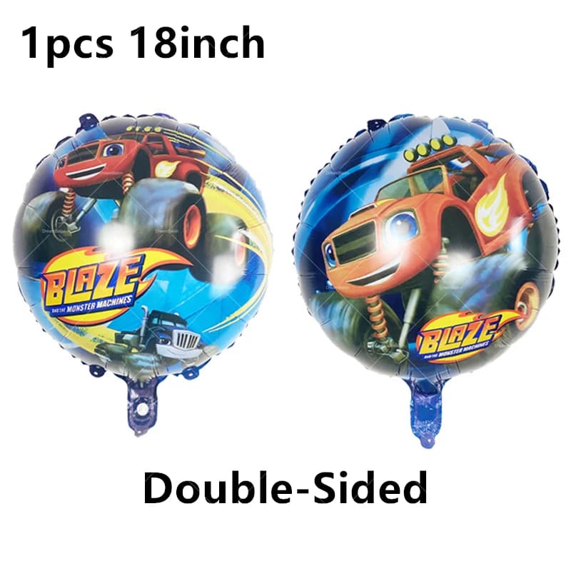 Blaze Monster ballons Machines voiture de course joyeux anniversaire bannière décoration de fête déc