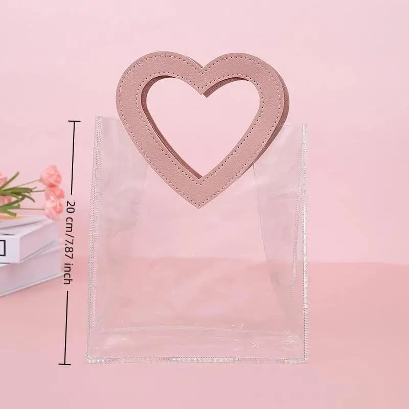 Sacs cadeaux haut de gamme avec poignée en forme de cœur, sacs fourre-tout pour les fêtes, le nouvel