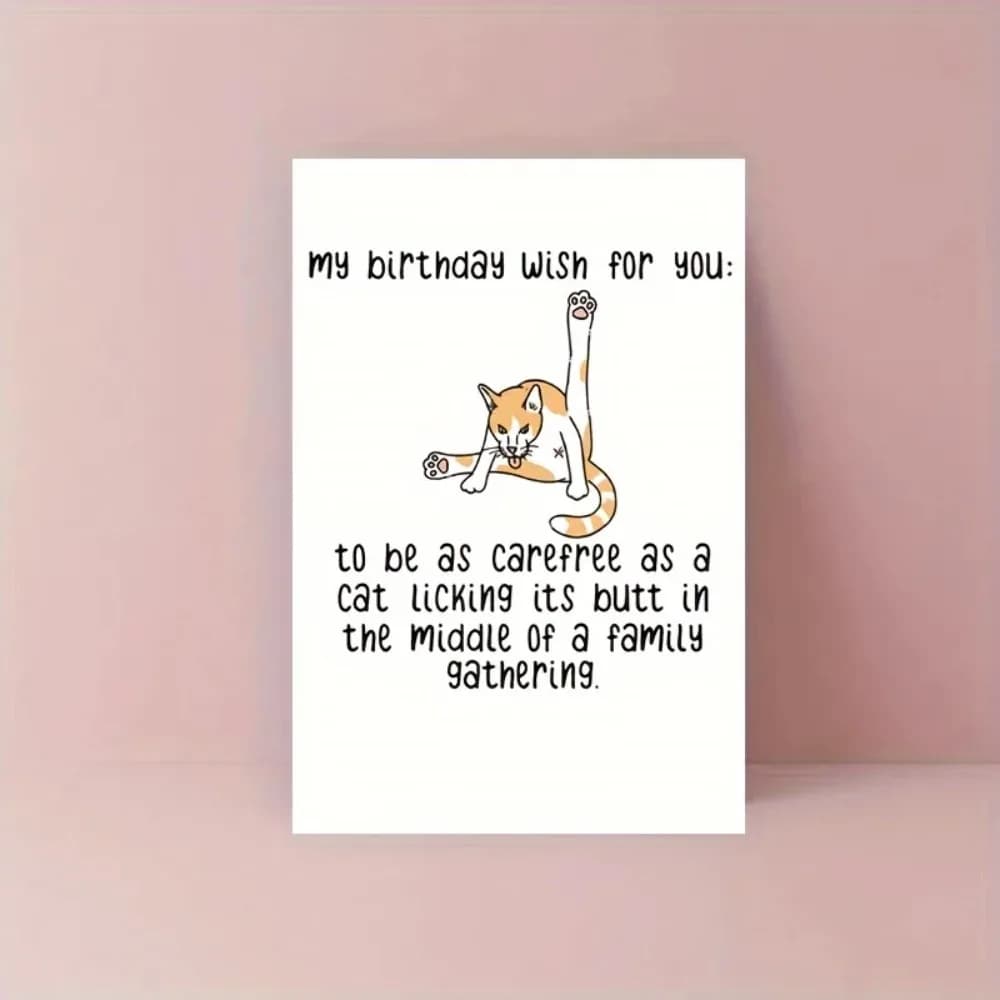 Carte d'anniversaire amusante avec un motif de chaton mignon. Cadeau idéal pour la famille, les amis