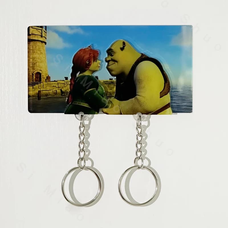Porte-clés de Couple, cintre pour Couple, dessin animé, réfrigérateur en acrylique, décor de porte d