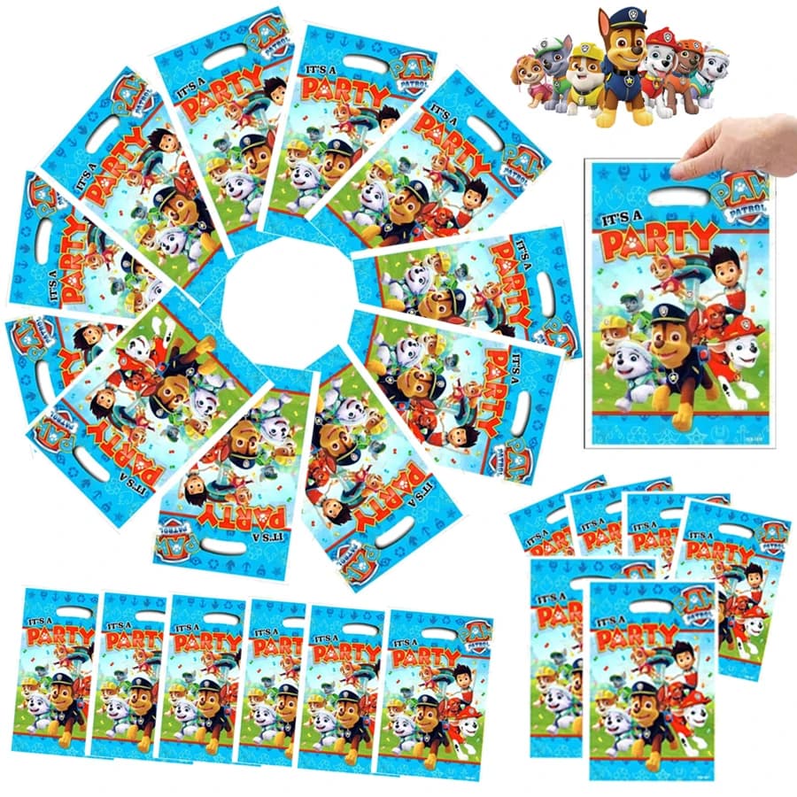 Sacs cadeaux Paw Patrol, 10 à 30 pièces, cadeaux de fête, récompenses pour la salle de classe, sacs 