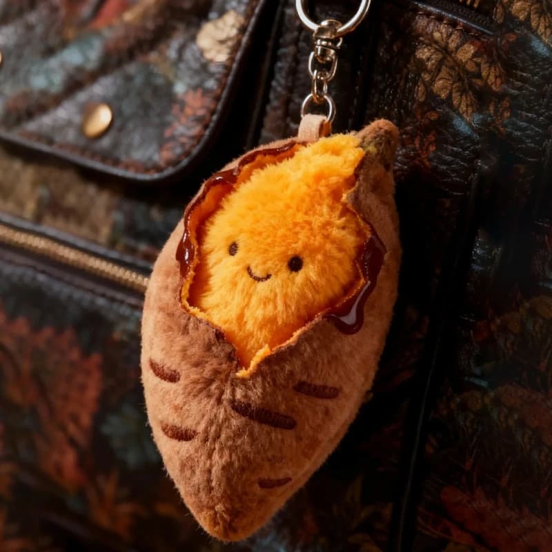 Porte-clés en peluche patate douce rôtie, mignon et créatif, pendentif en forme de nourriture simulé