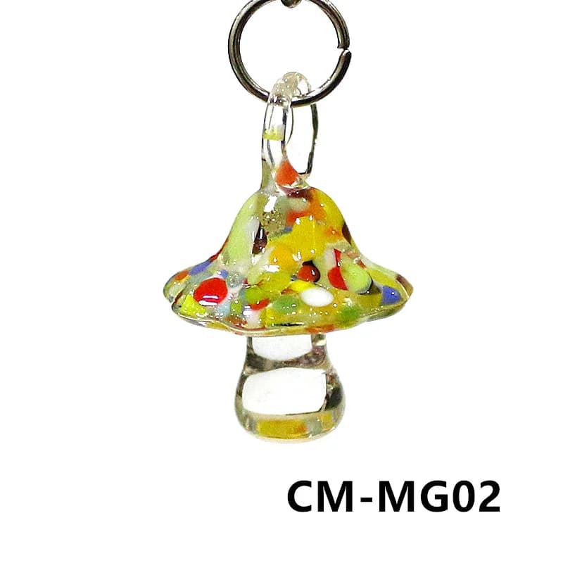 Murano pendentif de verre de champignon miniature fait main mignon et coloré accessoire pour DIY bri