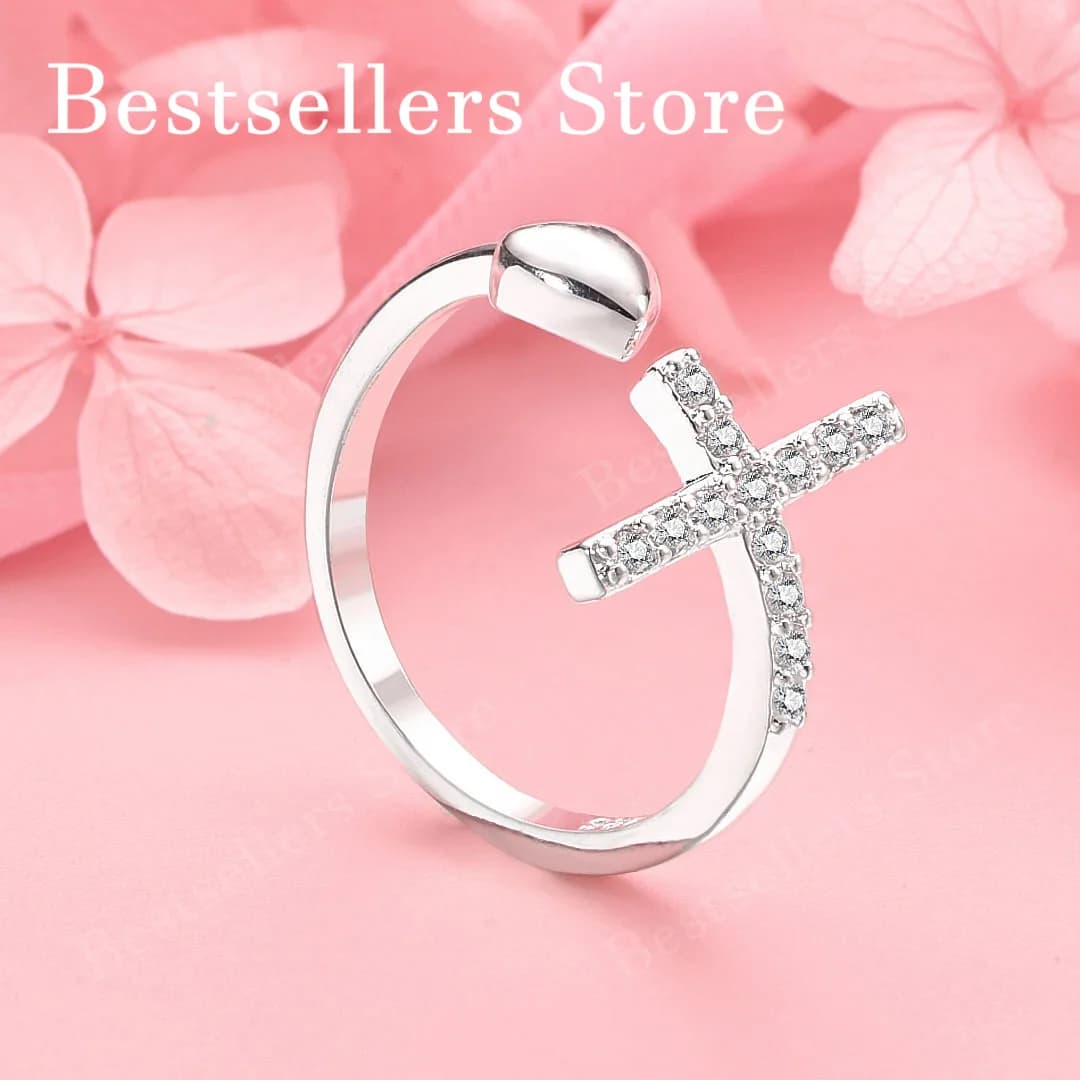 Bague croisée exquise en argent sterling 925, 1 pièce, avec ouverture, cadeau pour femmes à la mode,