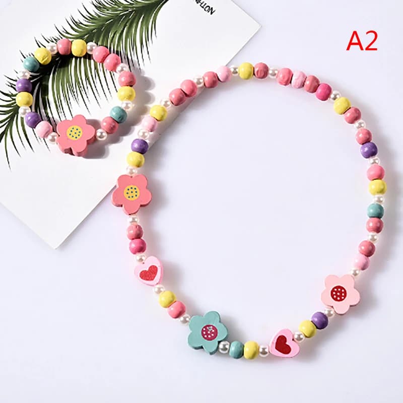 Collier de dessin animé mignon pour fille, bijoux pour enfants, mélange de couleurs, dessin animé, p