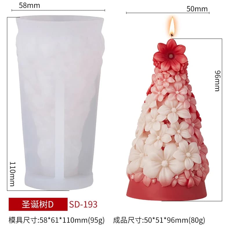 Moule en Silicone pour bougie parfumée d'arbre de noël, bricolage de noël, moule de fabrication de p
