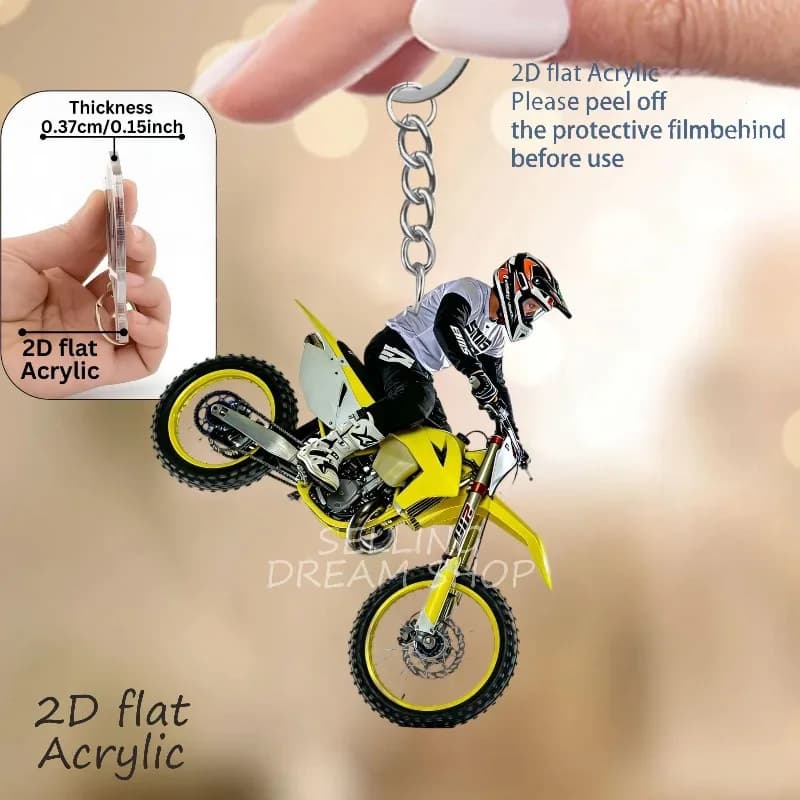 Porte-clés moto punk, porte-clés motard tout-terrain, porte-clés motard de moto tout-terrain pour ac