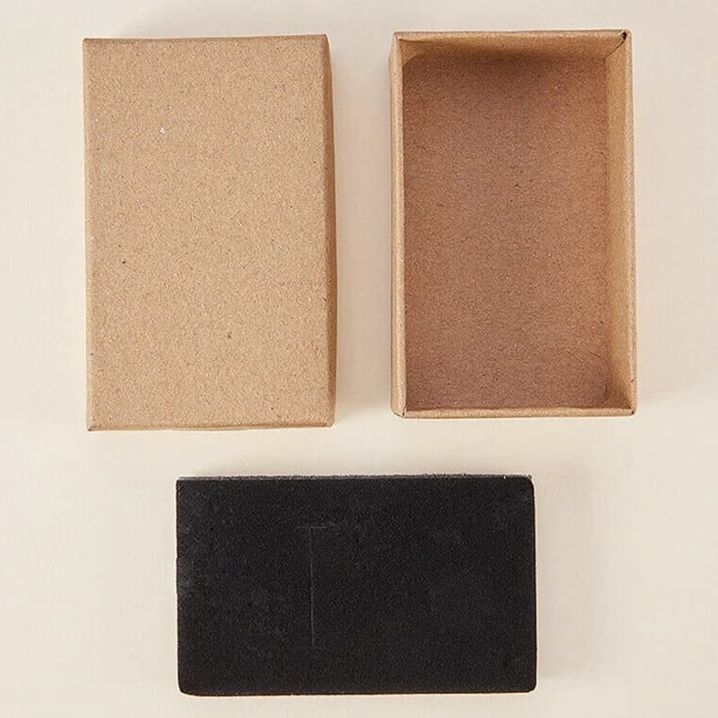 [CLOS] 24 pièces boîte-cadeau en papier Kraft petite boîte à bijoux en papier Kraft emballage en car