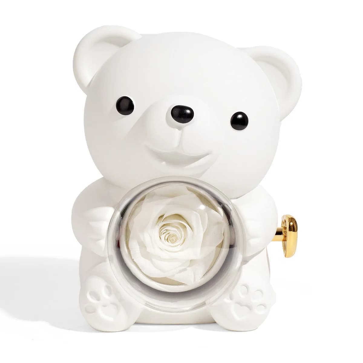 Boîte à bijoux rotative en forme d'ours Rose, coffret cadeau de fleurs éternelles pour fille, fête d
