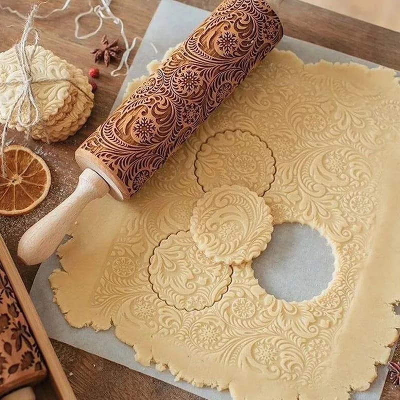 Cadeau de noël roche flocon de neige wapiti bois roulant gaufrage cuisson biscuits Biscuit Fondant g
