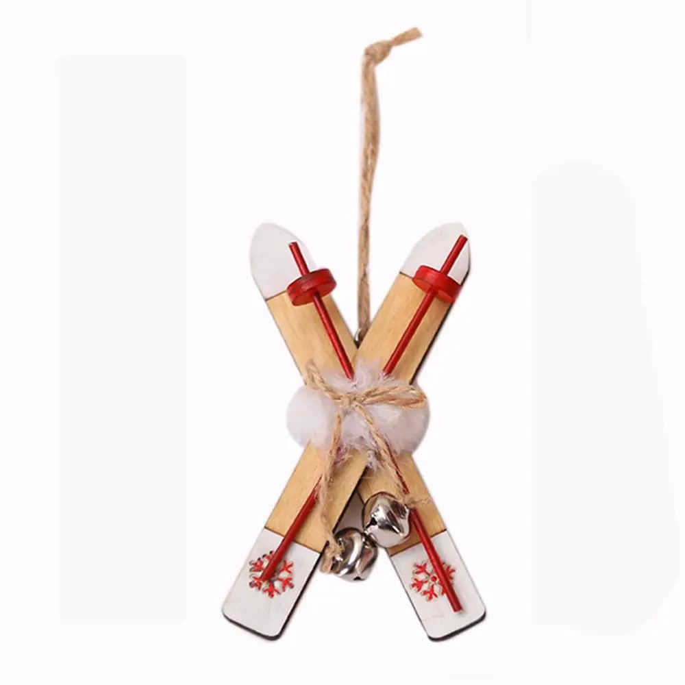 Décorations de Noël en bois : Pendentifs et luge en bois pour sapin de Noël, cadeaux de Nouvel An et