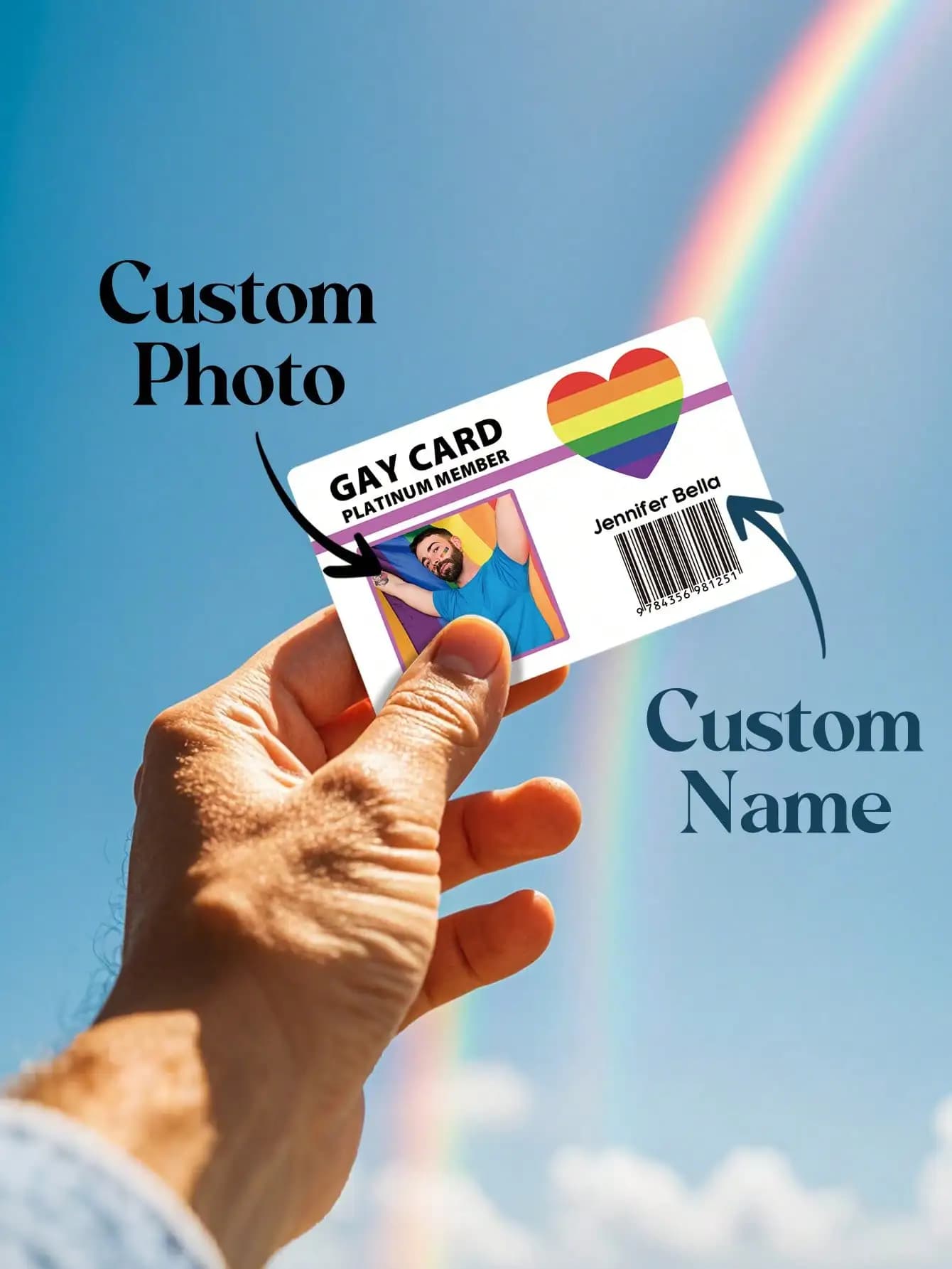 Porte-cartes photo personnalisé, Carte de visite personnalisée, Cadeau Fierté LGBTQ, Carte de membre