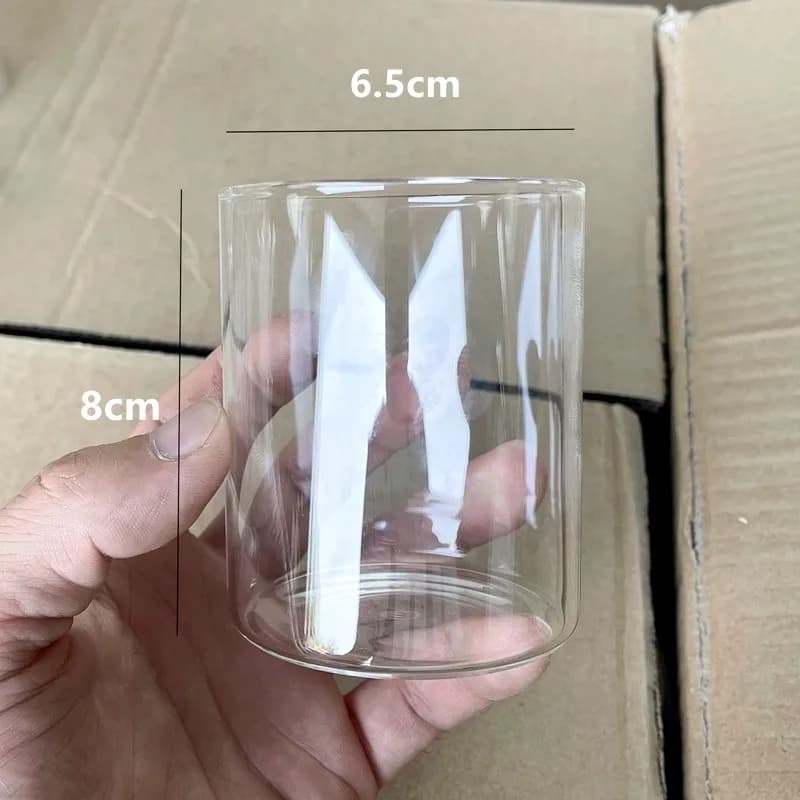 Porte-Bougie Simple Transparent, Conteneur de Bougie, Jar Lumineux en Verre pour Restaurant et Maria