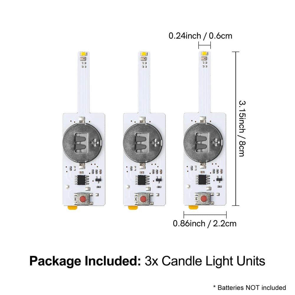 Bougie LED éclatable pour carte d'anniversaire lumineuse, unités lumineuses auto-adhésives, lumières