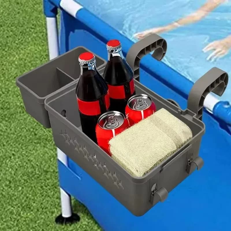 Panier de rangement pour piscine avec porte-gobelet, panier de piscine en plastique épaissi pour acc