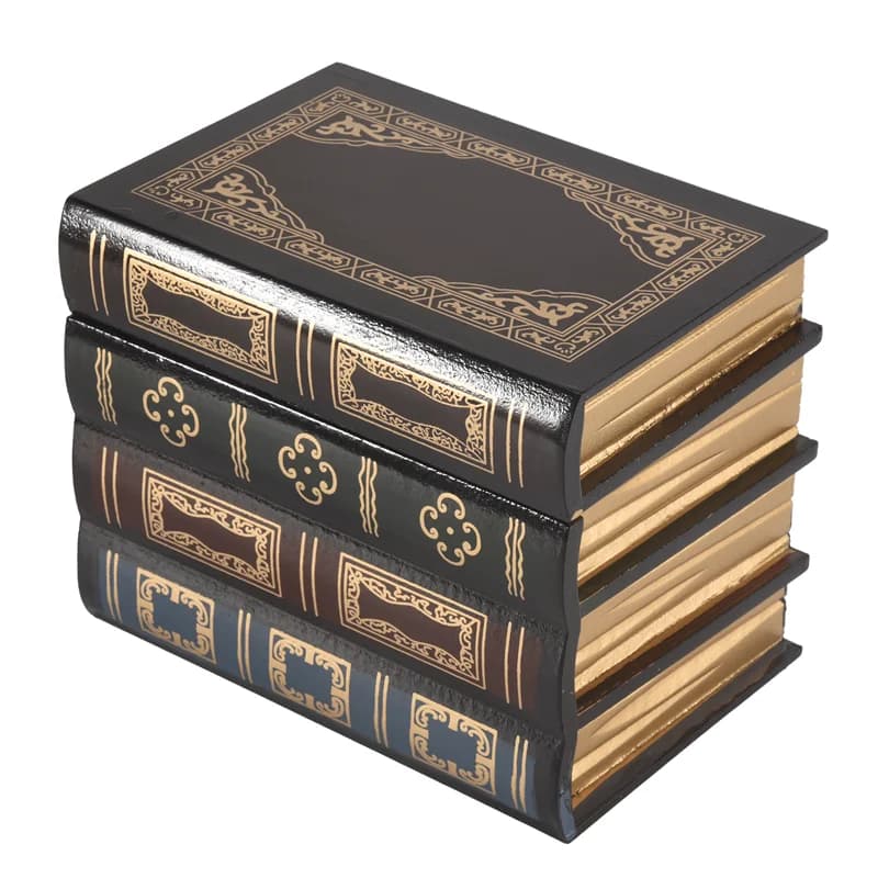 ABYN-boîte de rangement rétro européenne boîte de rangement en forme de livre faux livre boîte à bij