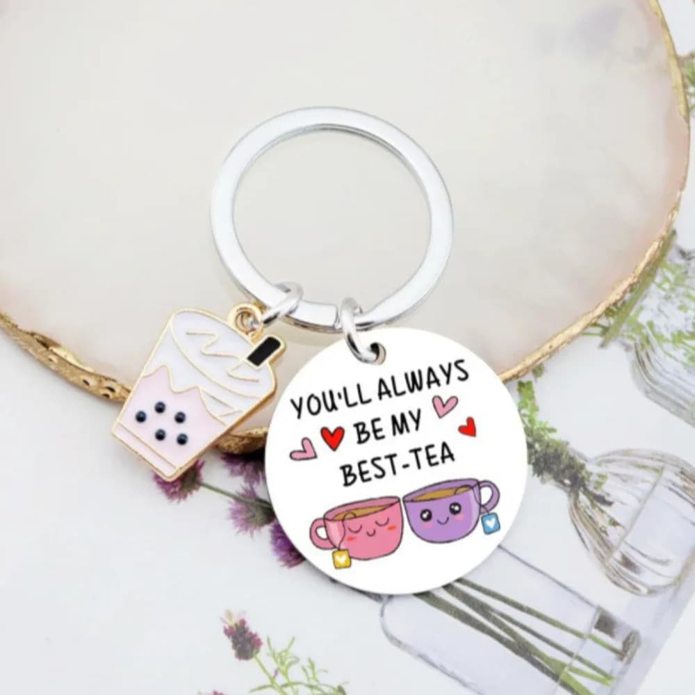 Meilleurs amis porte-clés cadeaux pour femmes amitié vous soyez toujours mon meilleur thé âme sœur B