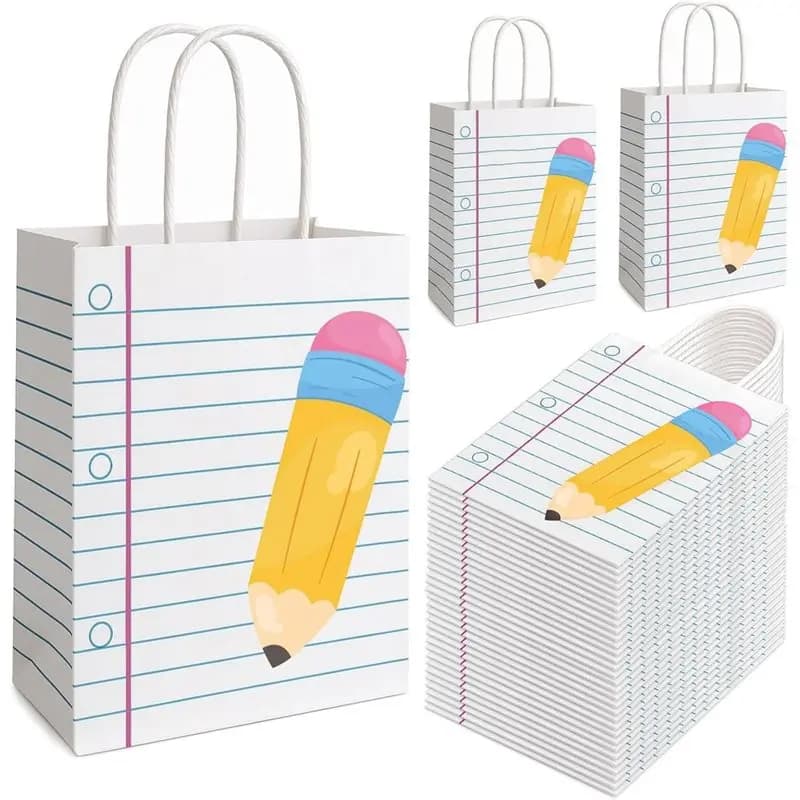 Sacs cadeaux BSEVB pour enseignants, lot de 36, pour la rentrée scolaire, avec poignées, pour crayon