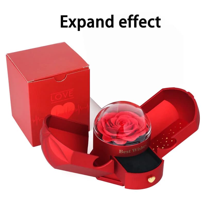 Boîte à bijoux à fleurs surprise - Unboxing mystérieux avec fleurs séchées en or rose et tiroir d'am