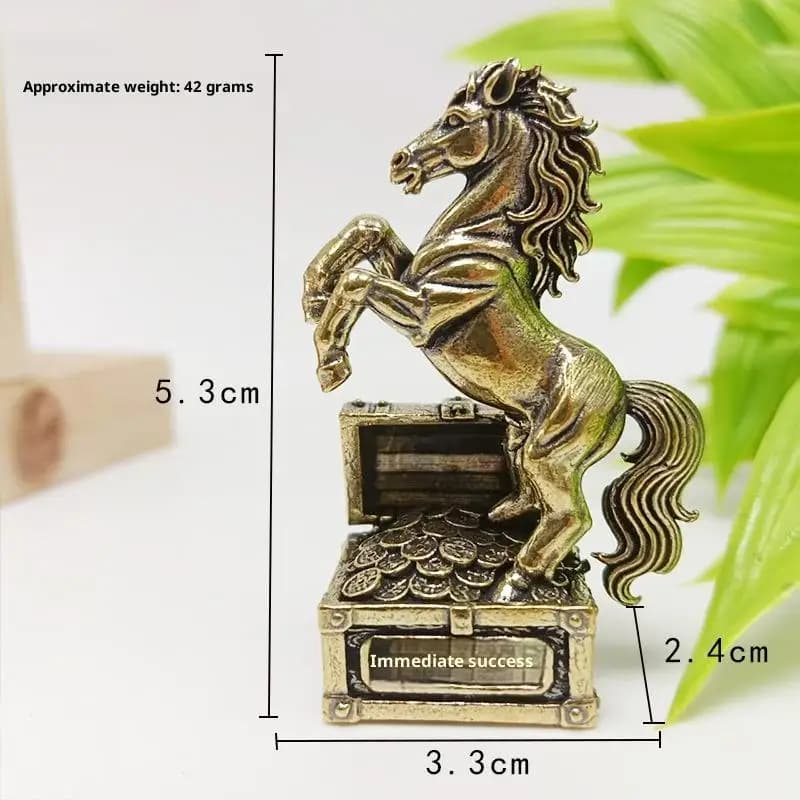 Statue de cheval du zodiaque, ornement, cadeaux, cheval en laiton Feng Shui, Figurine de cheval mini