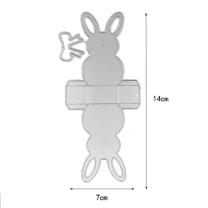 Matrices de découpe de boîte de lapin de pâques, bricolage, artisanat en métal, gaufrage, Scrapbooki