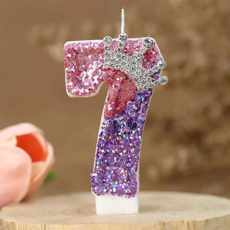 Bougies numérotées 3D papillon rose scintillant pour gâteau d'anniversaire, décoration de gâteau pou