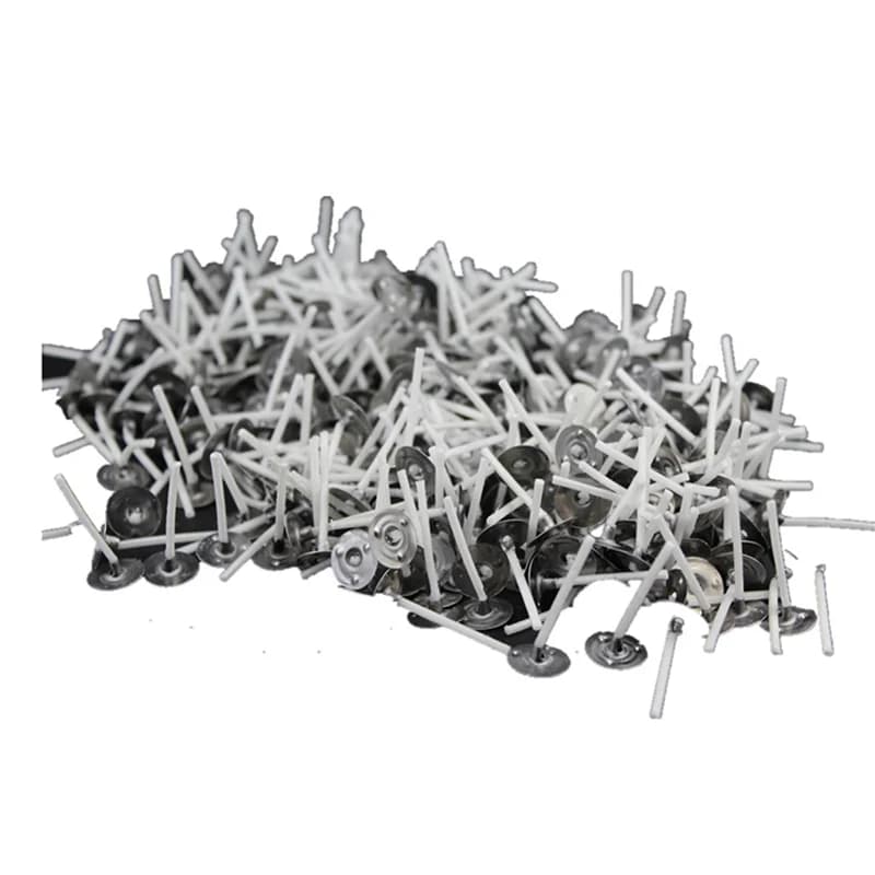 2000 pièces/lot mèches de bougie 1 pouce mèche de bougie à faible fumée avec onglets métalliques mèc