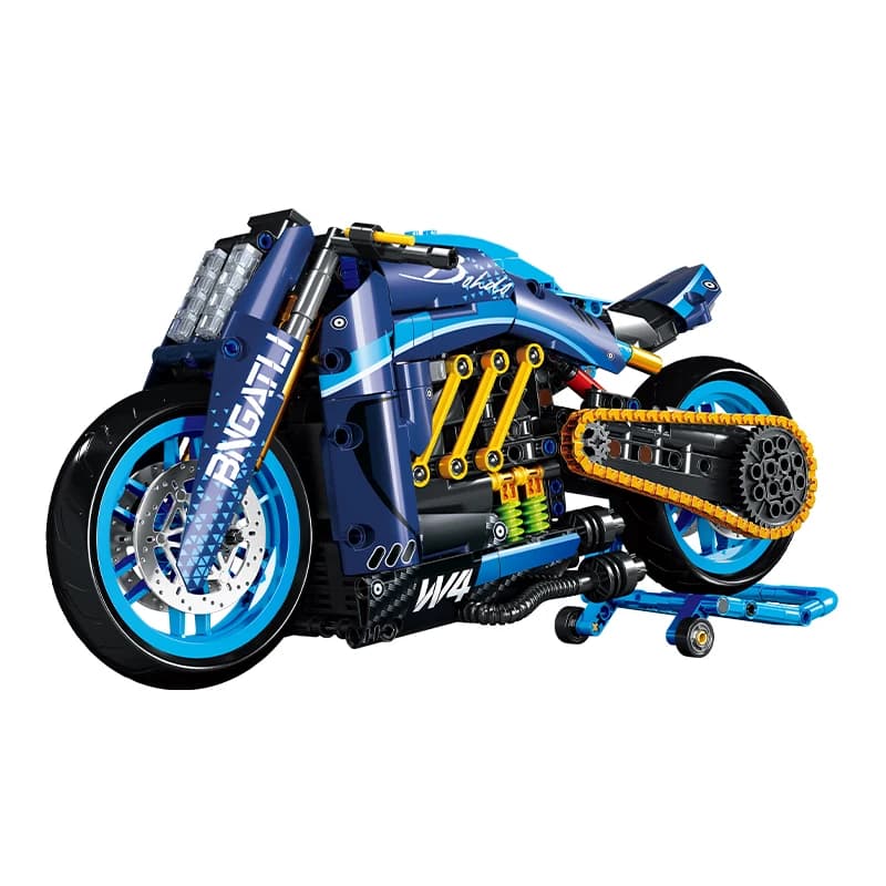 Blocs de construction de moto mécanique pour garçons, technologie MOC, course, jouets d'assemblage p