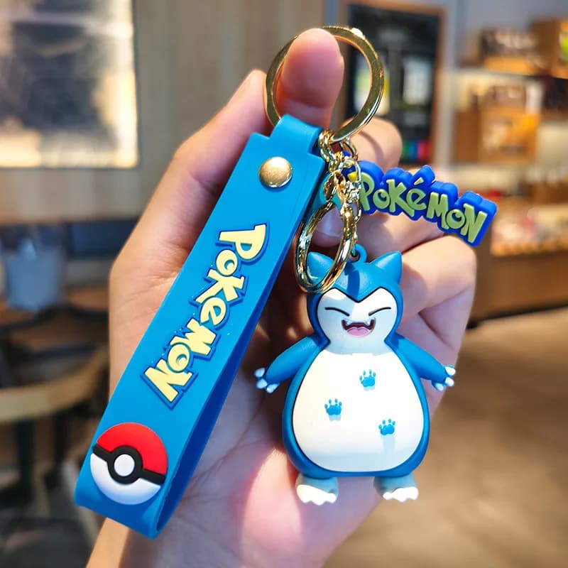 Porte-clés Pokémon Pikachu, Snorlax, Eevee, breloque de voiture, pendentif de sac à dos, accessoire 