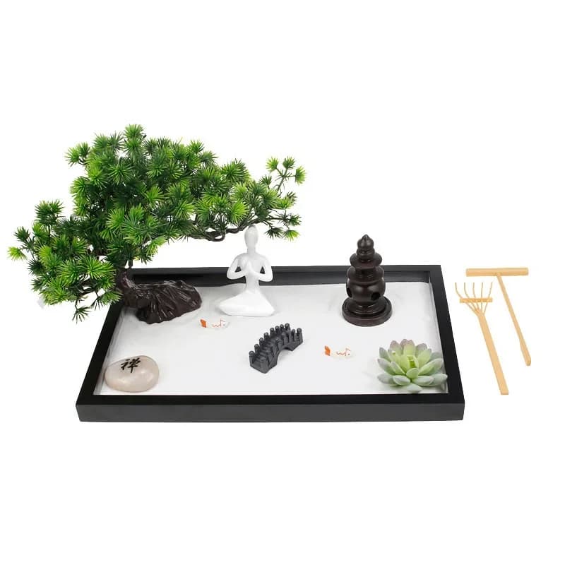 Mini kit de jardin zen, méditation et relaxation, art du sable de bureau, design durable, articles d