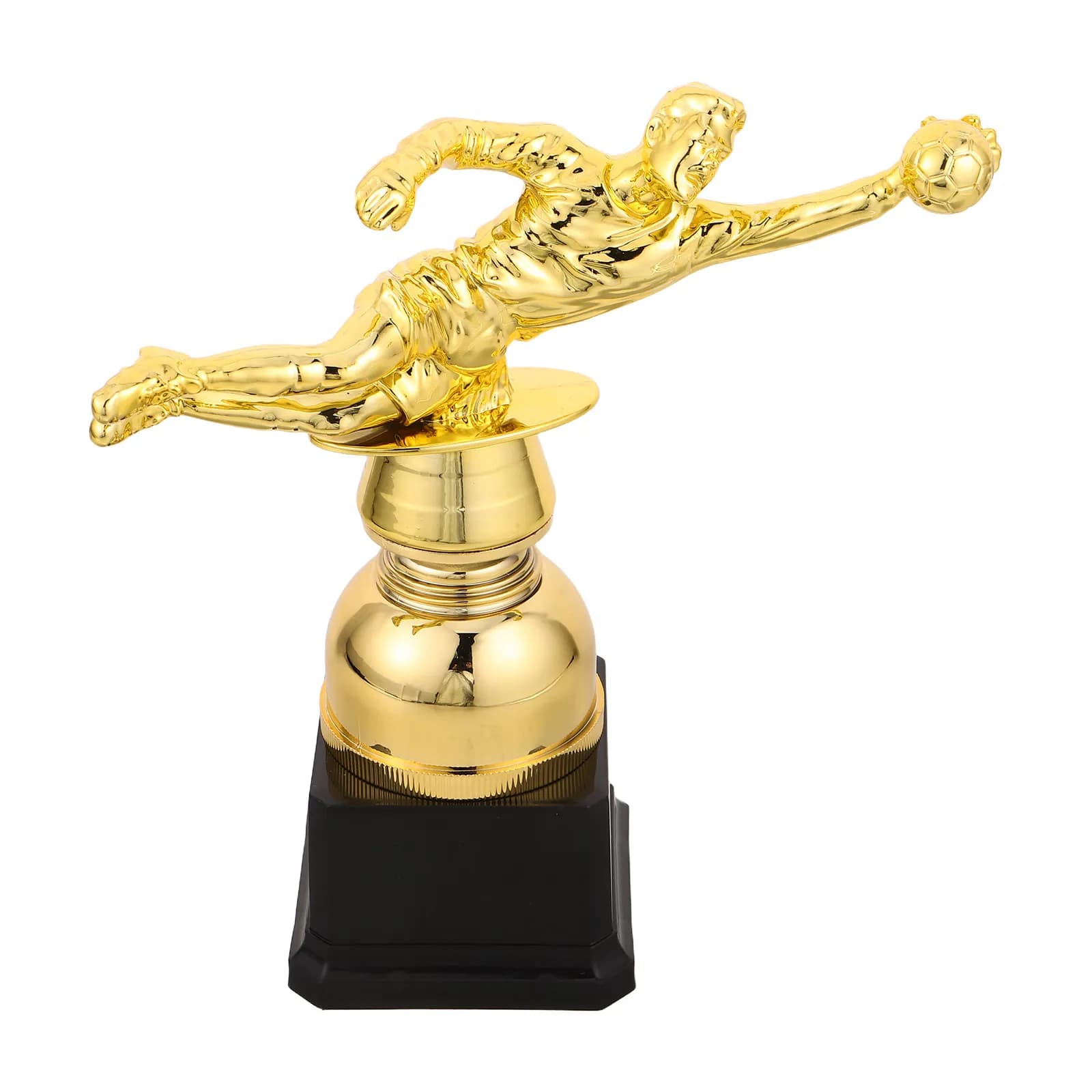 Trophée de gardien de but en or, récompense sportive de football, trophée de champion de football, c