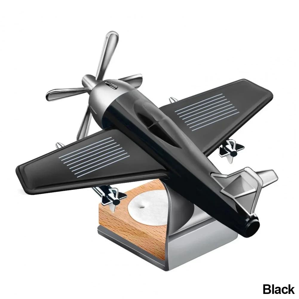 Désodorisant rotatif pour voiture, parfum d'avion solaire, mini avion, accessoires décoratifs, élimi