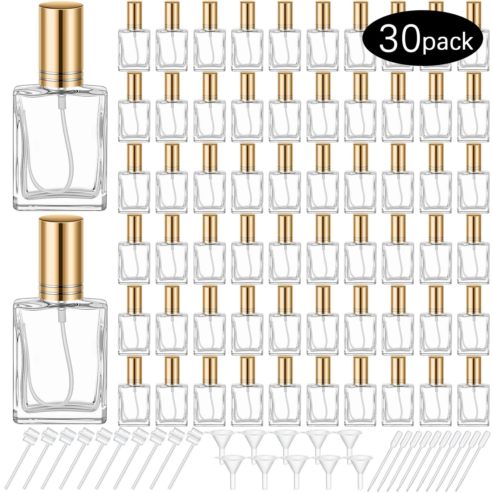 Ensemble de 30 pièces, flacon de parfum en verre de 15 ml, mini flacon pulvérisateur vide en verre, 