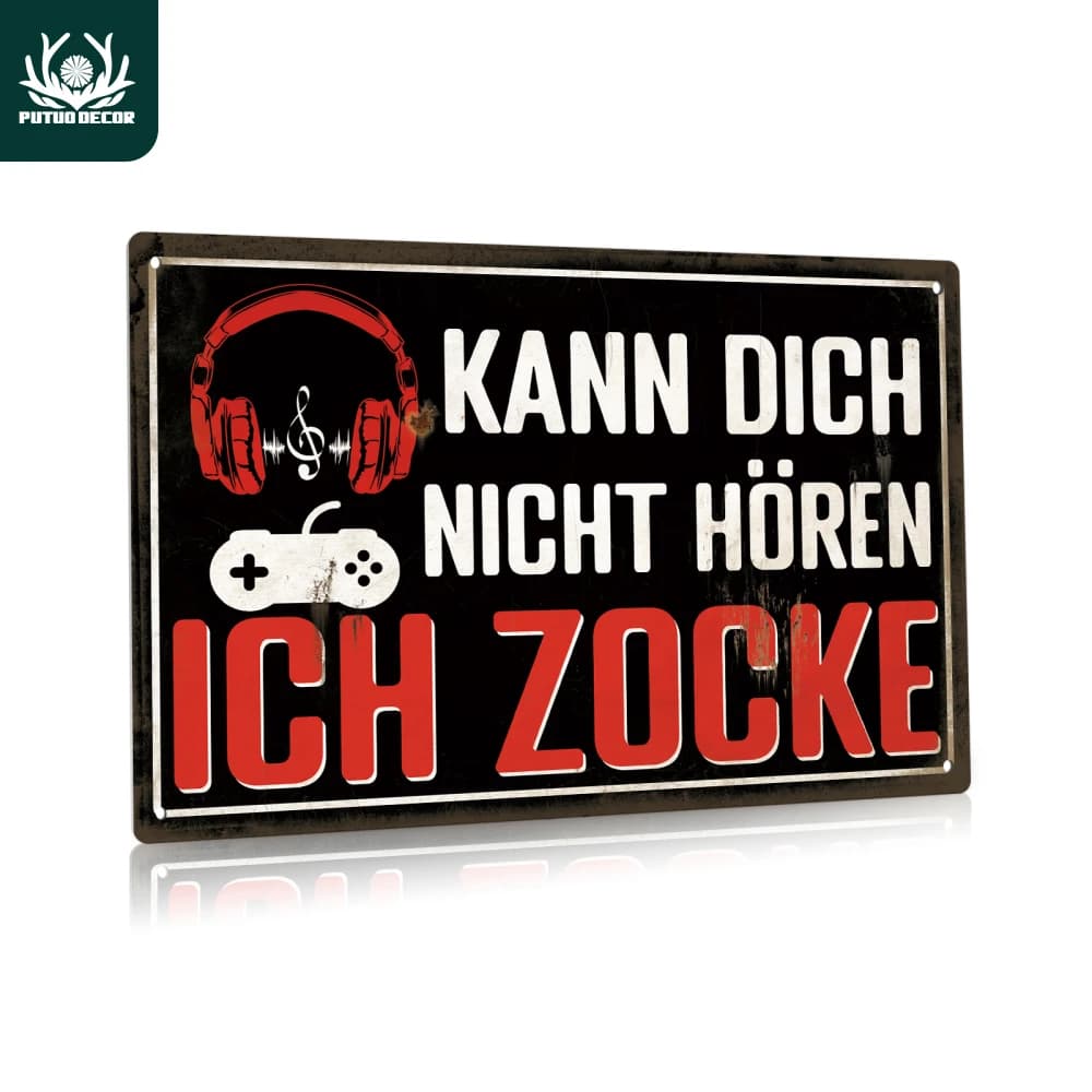 Putuo Decor-Plaque de décoration murale en métal, 1 pièce, style vintage, Kann Dich Nicht HÖren Ich 