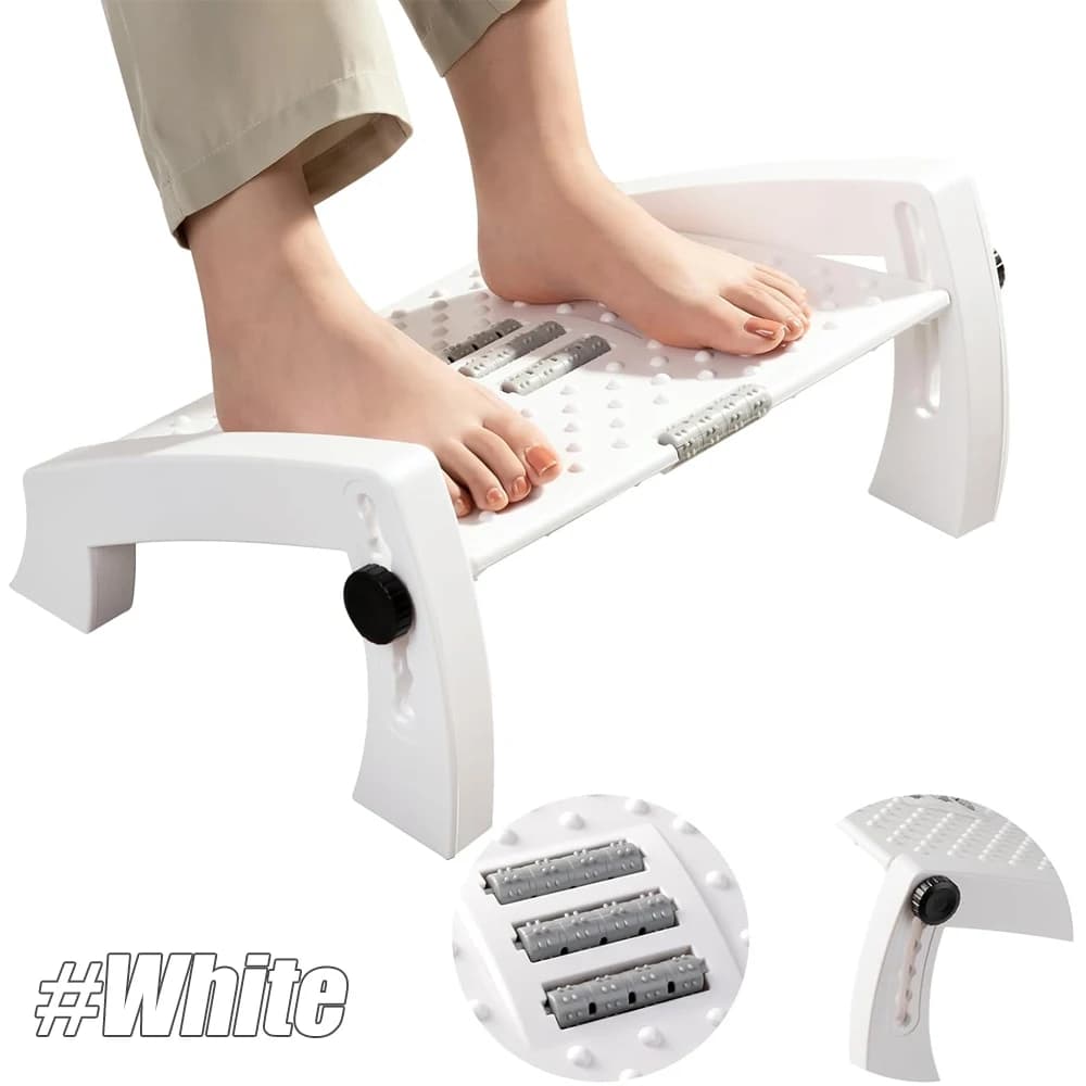 Repose-pieds ergonomique avec rouleaux de massage, repose-pieds portable, appui-pied sous le bureau,