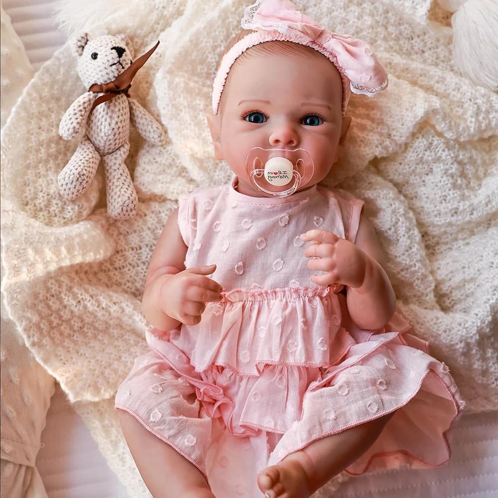 Reborn poupées corps complet Silicone vinyle 46 cm réaliste doux mignon réel bébé fille réaliste nou