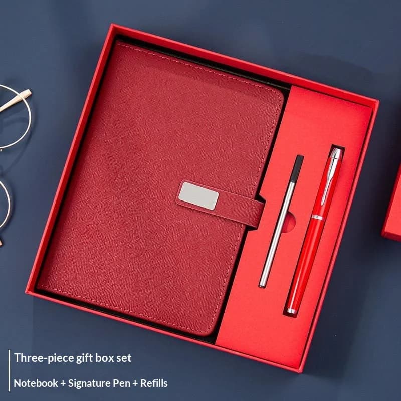 Ensemble d'affaires de luxe en cuir PU comprenant un carnet et un stylet avec recharge – Cadeau pour