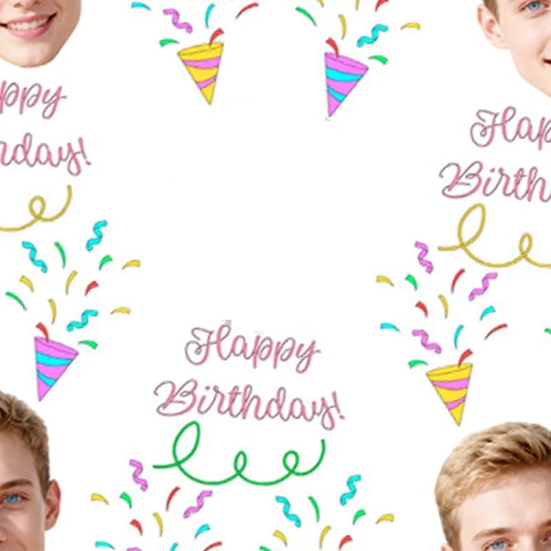 Papier d'emballage personnalisé avec photo, 5/10 pièces, motif confettis Joyeux Anniversaire pour ca