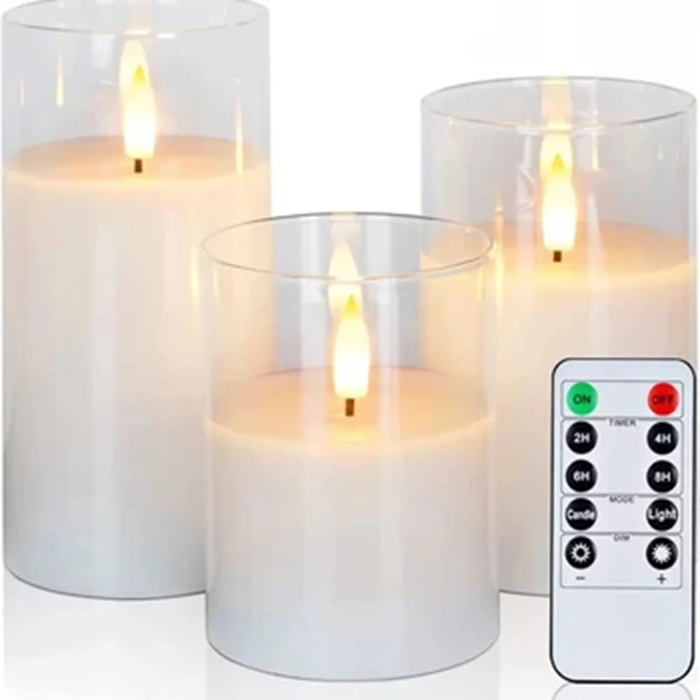 Lumières LED pour la maison bougie électronique bougie LED décoration bougie en verre ensemble compl
