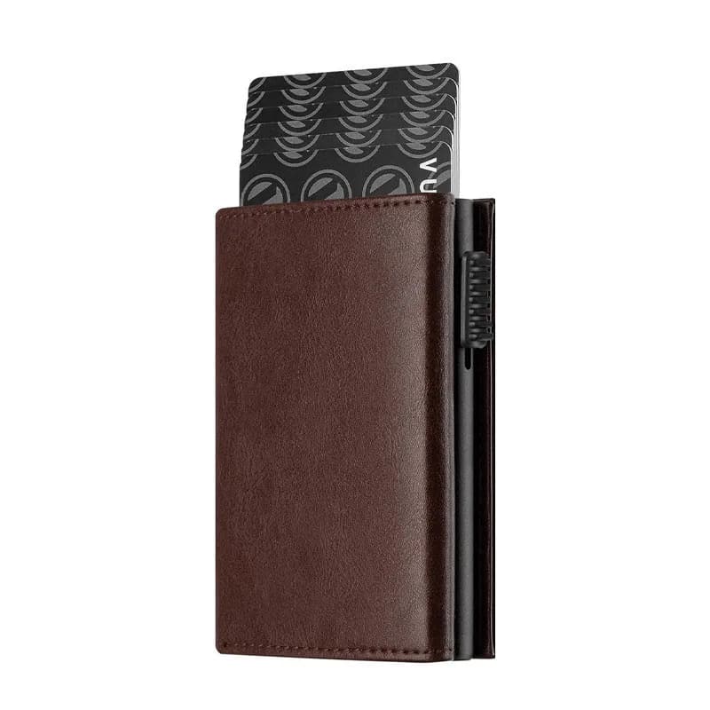 Porte-cartes en cuir véritable à trois volets pour hommes, multi-styles, nom personnalisé, portefeui