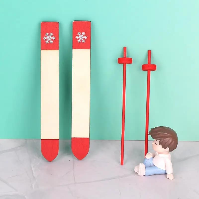 Mini traîneau en bois modèle 1/12, accessoire pour maison de poupée, décor de paysage de noël, jouet